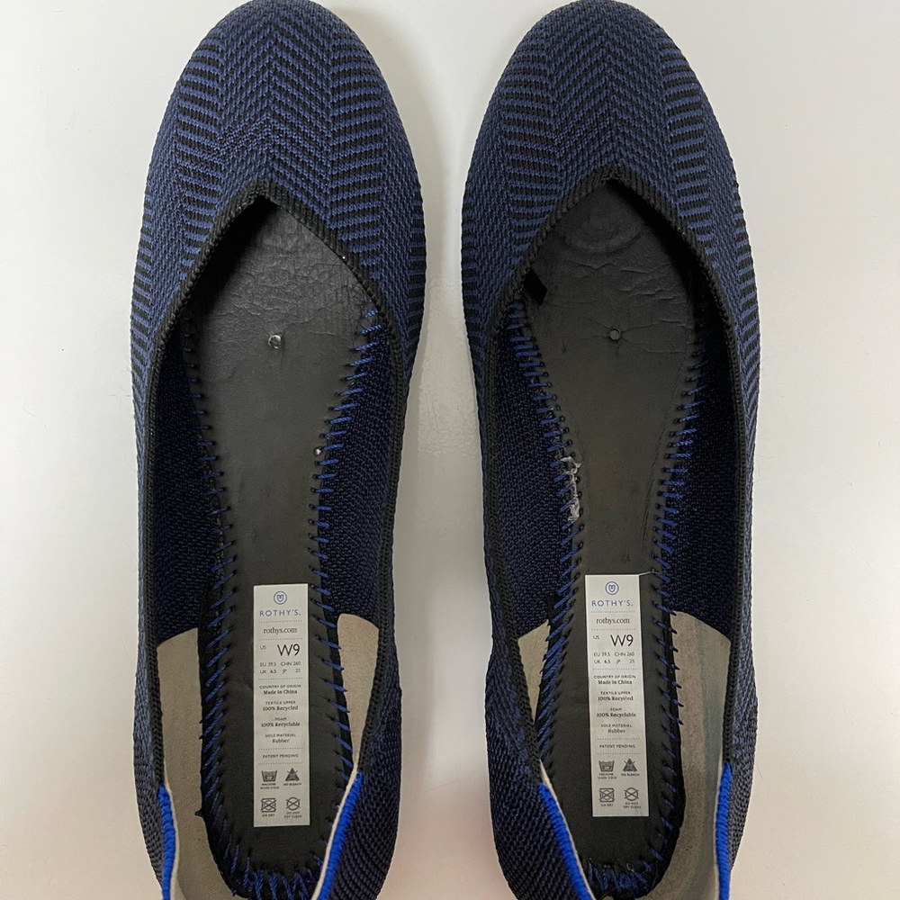 Rothy’s size 9 EUC midnight metallic flats